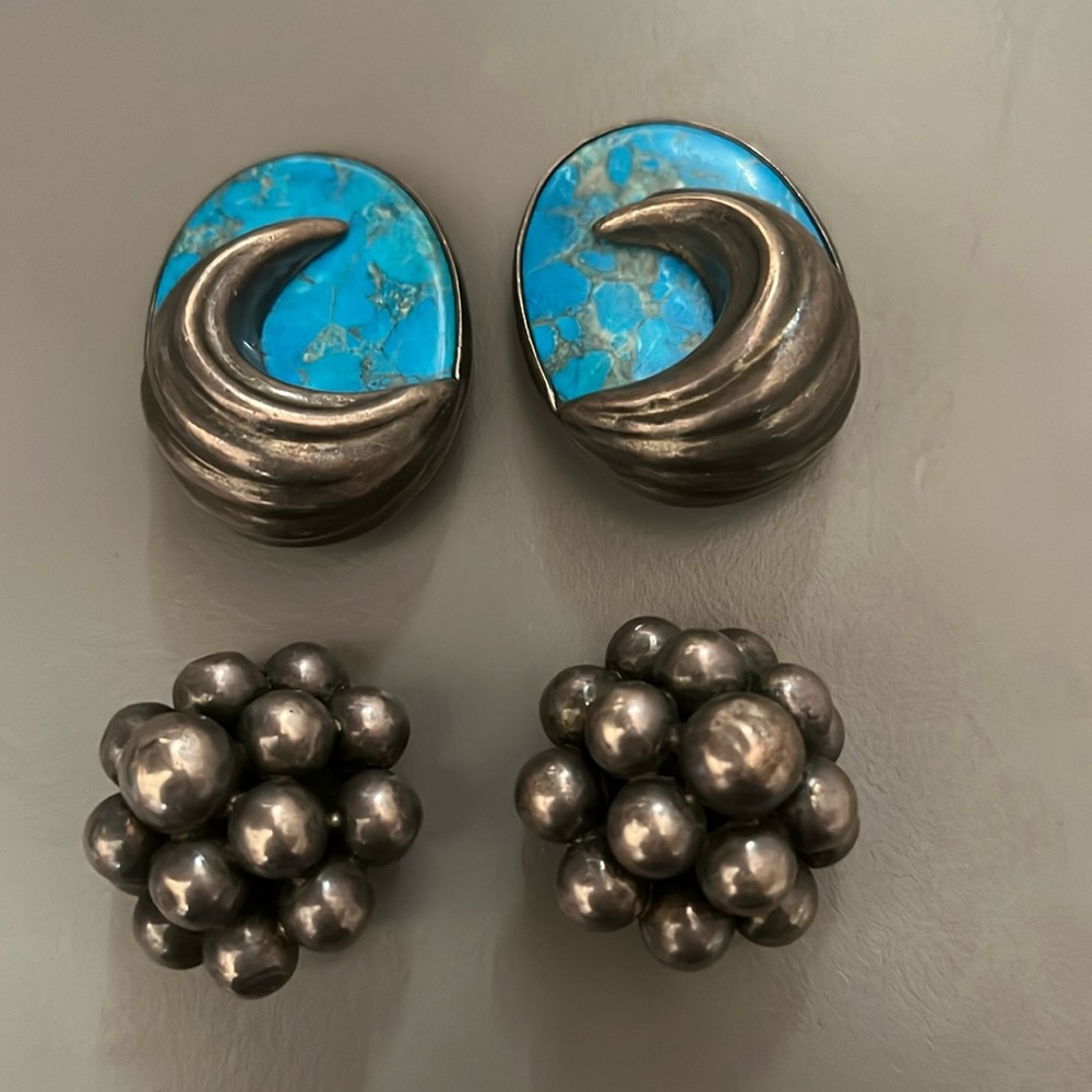 Group of Sterling silver Earrings Taxco and Ture Designs